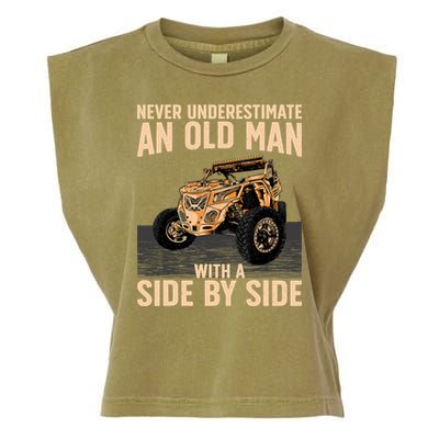 Cool SXS For Grandpa Dad Offroad UTV ATV SideBySide Garment-Dyed Women's Muscle Tee