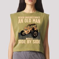 Cool SXS For Grandpa Dad Offroad UTV ATV SideBySide Garment-Dyed Women's Muscle Tee
