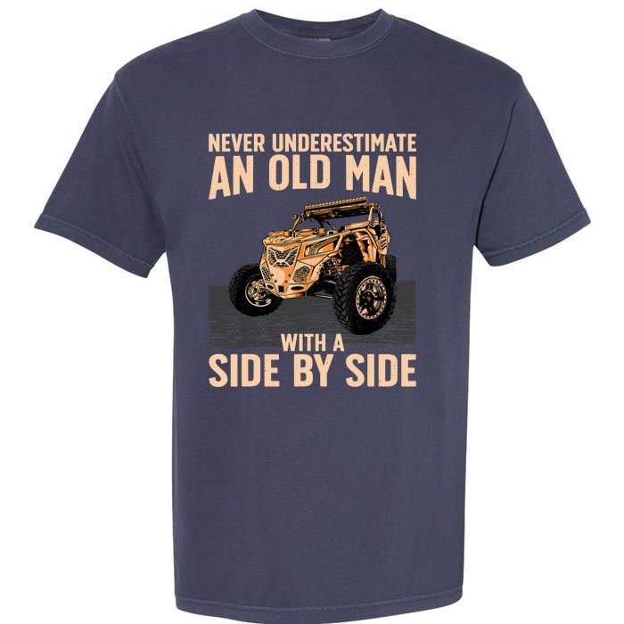 Cool SXS For Grandpa Dad Offroad UTV ATV SideBySide Garment-Dyed Heavyweight T-Shirt