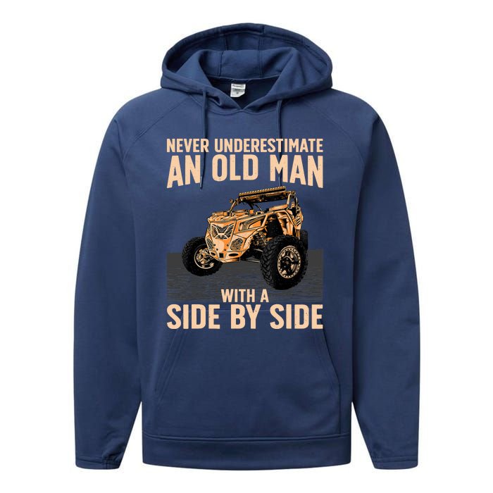 Cool SXS For Grandpa Dad Offroad UTV ATV SideBySide Performance Fleece Hoodie