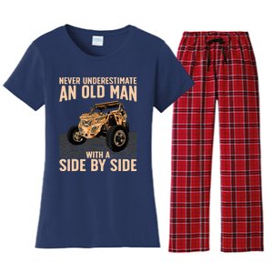 Cool SXS For Grandpa Dad Offroad UTV ATV SideBySide Women's Flannel Pajama Set