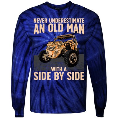 Cool SXS For Grandpa Dad Offroad UTV ATV SideBySide Tie-Dye Long Sleeve Shirt