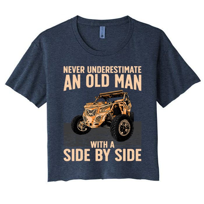 Cool SXS For Grandpa Dad Offroad UTV ATV SideBySide Women's Crop Top Tee