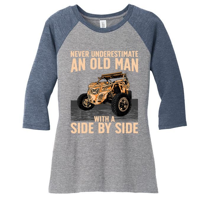 Cool SXS For Grandpa Dad Offroad UTV ATV SideBySide Women's Tri-Blend 3/4-Sleeve Raglan Shirt