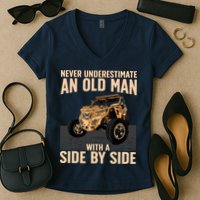 Cool SXS For Grandpa Dad Offroad UTV ATV SideBySide Women's V-Neck T-Shirt