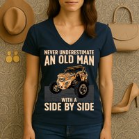 Cool SXS For Grandpa Dad Offroad UTV ATV SideBySide Women's V-Neck T-Shirt