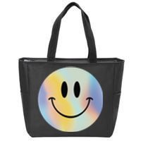 Colorful Smiley Face Zip Tote Bag