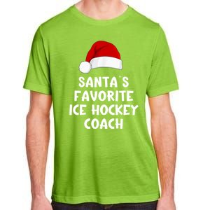 Christmas Santas Favorite Ice Hockey Coach Funny Xmas Pajama Adult ChromaSoft Performance T-Shirt