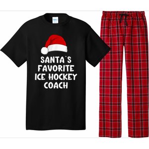 Christmas Santas Favorite Ice Hockey Coach Funny Xmas Pajama Pajama Set