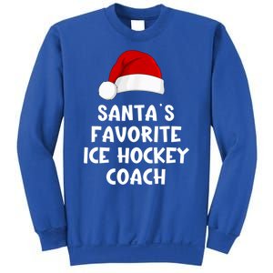 Christmas Santas Favorite Ice Hockey Coach Funny Xmas Pajama Sweatshirt