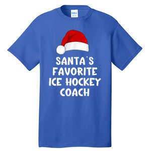 Christmas Santas Favorite Ice Hockey Coach Funny Xmas Pajama Tall T-Shirt