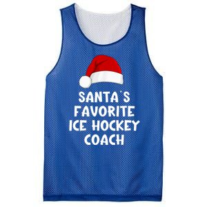 Christmas Santas Favorite Ice Hockey Coach Funny Xmas Pajama Mesh Reversible Basketball Jersey Tank