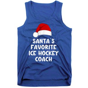 Christmas Santas Favorite Ice Hockey Coach Funny Xmas Pajama Tank Top