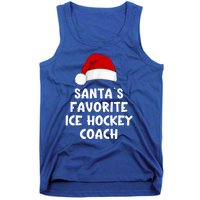 Christmas Santas Favorite Ice Hockey Coach Funny Xmas Pajama Tank Top