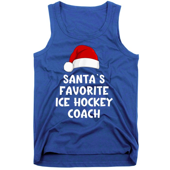 Christmas Santas Favorite Ice Hockey Coach Funny Xmas Pajama Tank Top