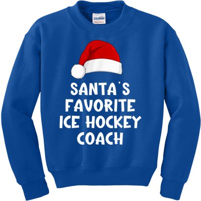 Christmas Santas Favorite Ice Hockey Coach Funny Xmas Pajama Kids Sweatshirt