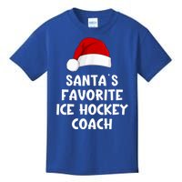 Christmas Santas Favorite Ice Hockey Coach Funny Xmas Pajama Kids T-Shirt