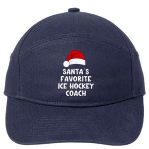 Christmas Santas Favorite Ice Hockey Coach Funny Xmas Pajama 7-Panel Snapback Hat