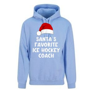 Christmas Santas Favorite Ice Hockey Coach Funny Xmas Pajama Unisex Surf Hoodie