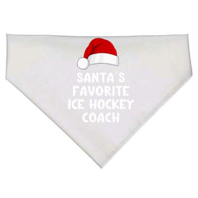 Christmas Santas Favorite Ice Hockey Coach Funny Xmas Pajama USA-Made Doggie Bandana