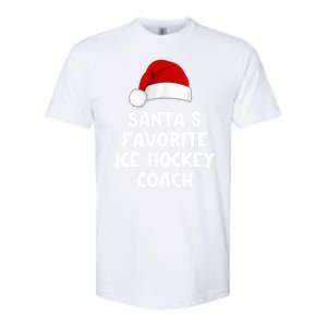 Christmas Santas Favorite Ice Hockey Coach Funny Xmas Pajama Softstyle CVC T-Shirt