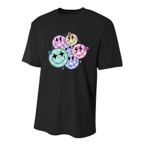 Cute Smile Face Flower Happy Face Flowers Heart Youth Performance Sprint T-Shirt