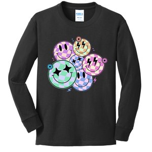 Cute Smile Face Flower Happy Face Flowers Heart Kids Long Sleeve Shirt