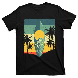 Cool Surfboard For Men Women Surfer Retro Surf Sunset Beach T-Shirt