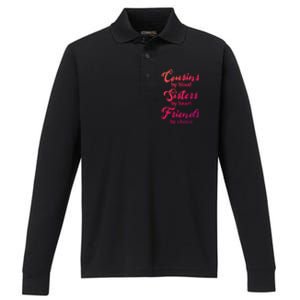 Cousins Sisters Friends Relatives Family Niece Aunt Uncle Cute Gift Performance Long Sleeve Polo