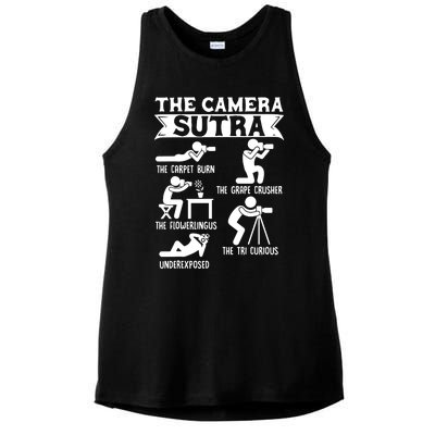 Camera Sutra Funny Photographer Pose Photography Ladies PosiCharge Tri-Blend Wicking Tank