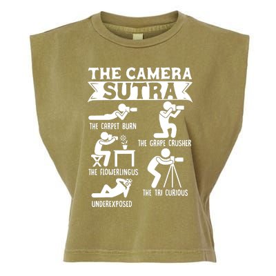 Camera Sutra Funny Photographer Pose Photography Garment-Dyed Women's Muscle Tee