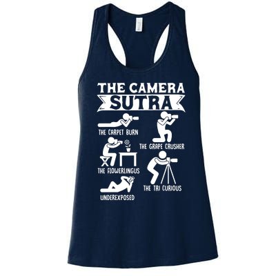 Camera Sutra Funny Photographer Pose Photography Women's Racerback Tank