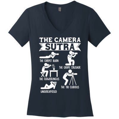 Camera Sutra Funny Photographer Pose Photography Women's V-Neck T-Shirt