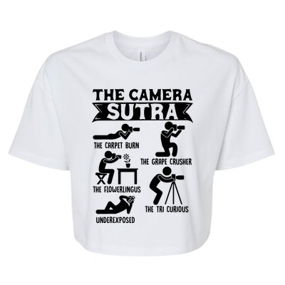 Camera Sutra Funny Photographer Pose Photography Bella+Canvas Jersey Crop Tee