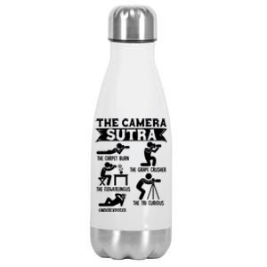 Camera Sutra Funny Photographer Pose Photography Stainless Steel Insulated Water Bottle