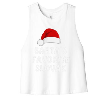 Christmas SantaS Favorite Slovak Funny Xmas Pajama Slovakia Women's Racerback Cropped Tank