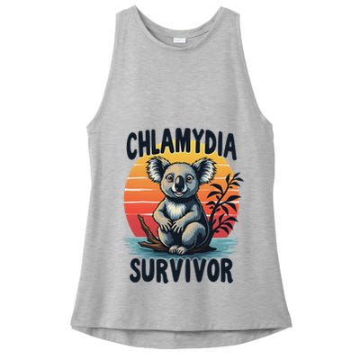 Chlamydia Survivor Funny Adult Joke Retro Vintage Koala Ladies PosiCharge Tri-Blend Wicking Tank