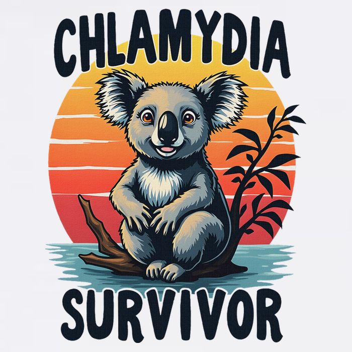 Chlamydia Survivor Funny Adult Joke Retro Vintage Koala Womens Tank Top