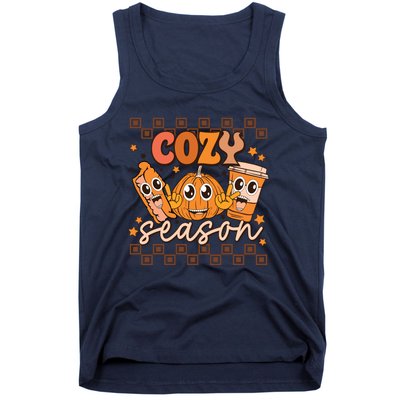 Cozy Season Fall Vibes Autumn Season Thanksgiving Pumpkin Spice Funny Tank Top