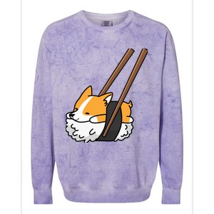 Corgi Sushi Funny Dog Gift Colorblast Crewneck Sweatshirt