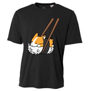 Corgi Sushi Funny Dog Gift Cooling Performance Crew T-Shirt