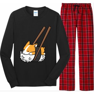 Corgi Sushi Funny Dog Gift Long Sleeve Pajama Set