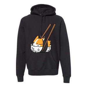 Corgi Sushi Funny Dog Gift Premium Hoodie