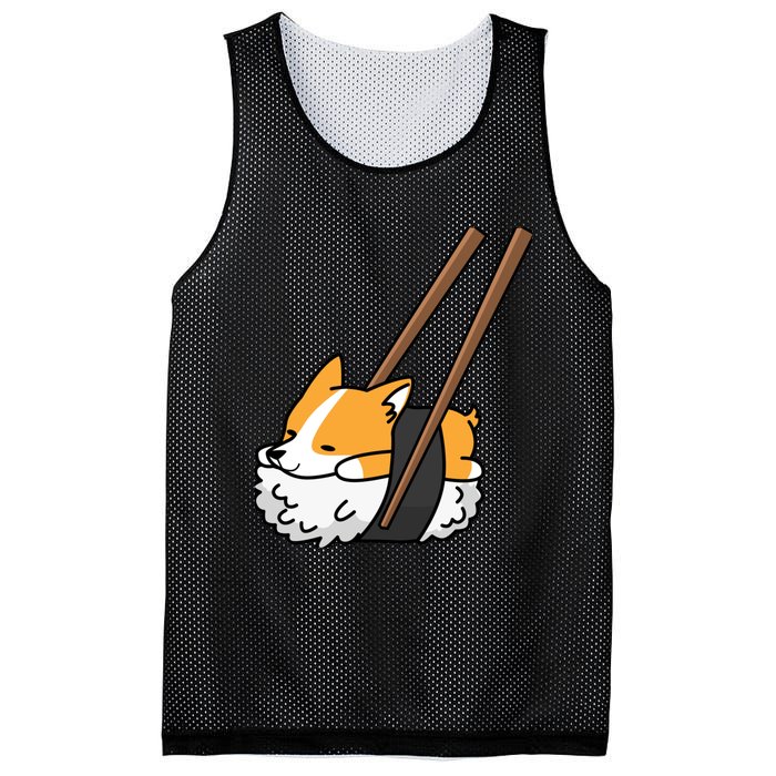 Corgi Sushi Funny Dog Gift Mesh Reversible Basketball Jersey Tank