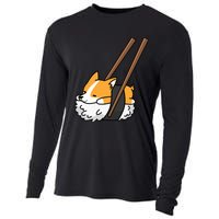 Corgi Sushi Funny Dog Gift Cooling Performance Long Sleeve Crew