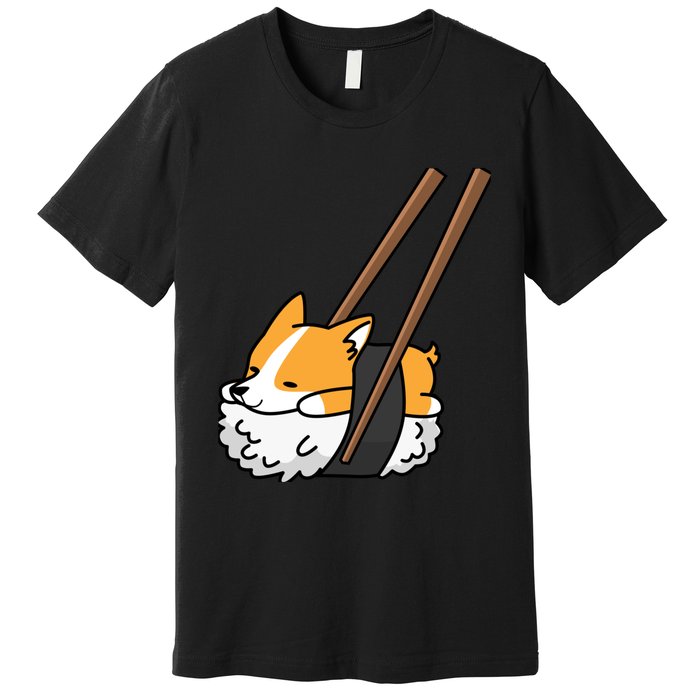 Corgi Sushi Funny Dog Gift Premium T-Shirt