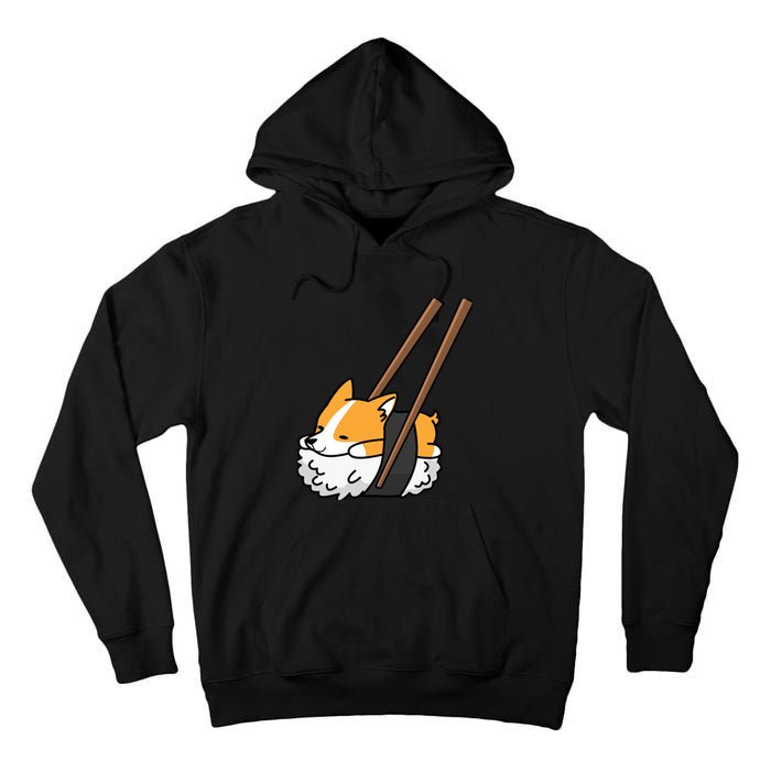 Corgi Sushi Funny Dog Gift Tall Hoodie