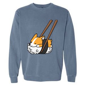 Corgi Sushi Funny Dog Gift Garment-Dyed Sweatshirt