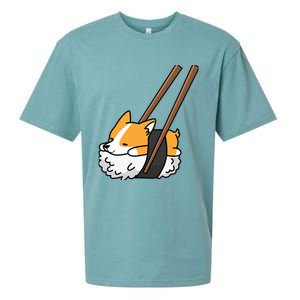 Corgi Sushi Funny Dog Gift Sueded Cloud Jersey T-Shirt