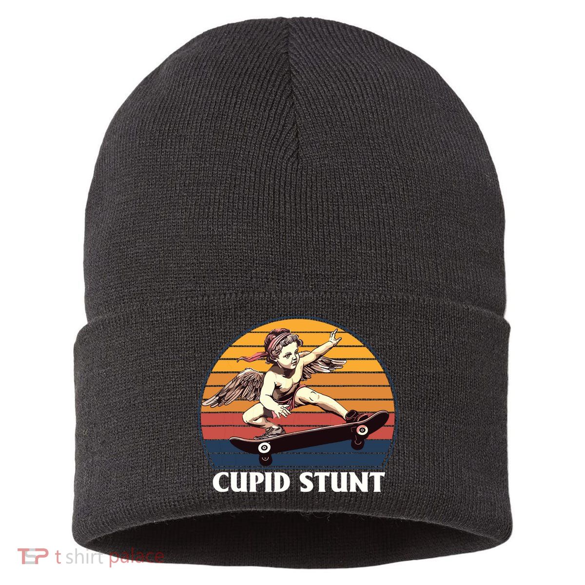 Cupid Stunt Funny Sarcastic Offensive Humor Embarrassing Sustainable Knit Beanie